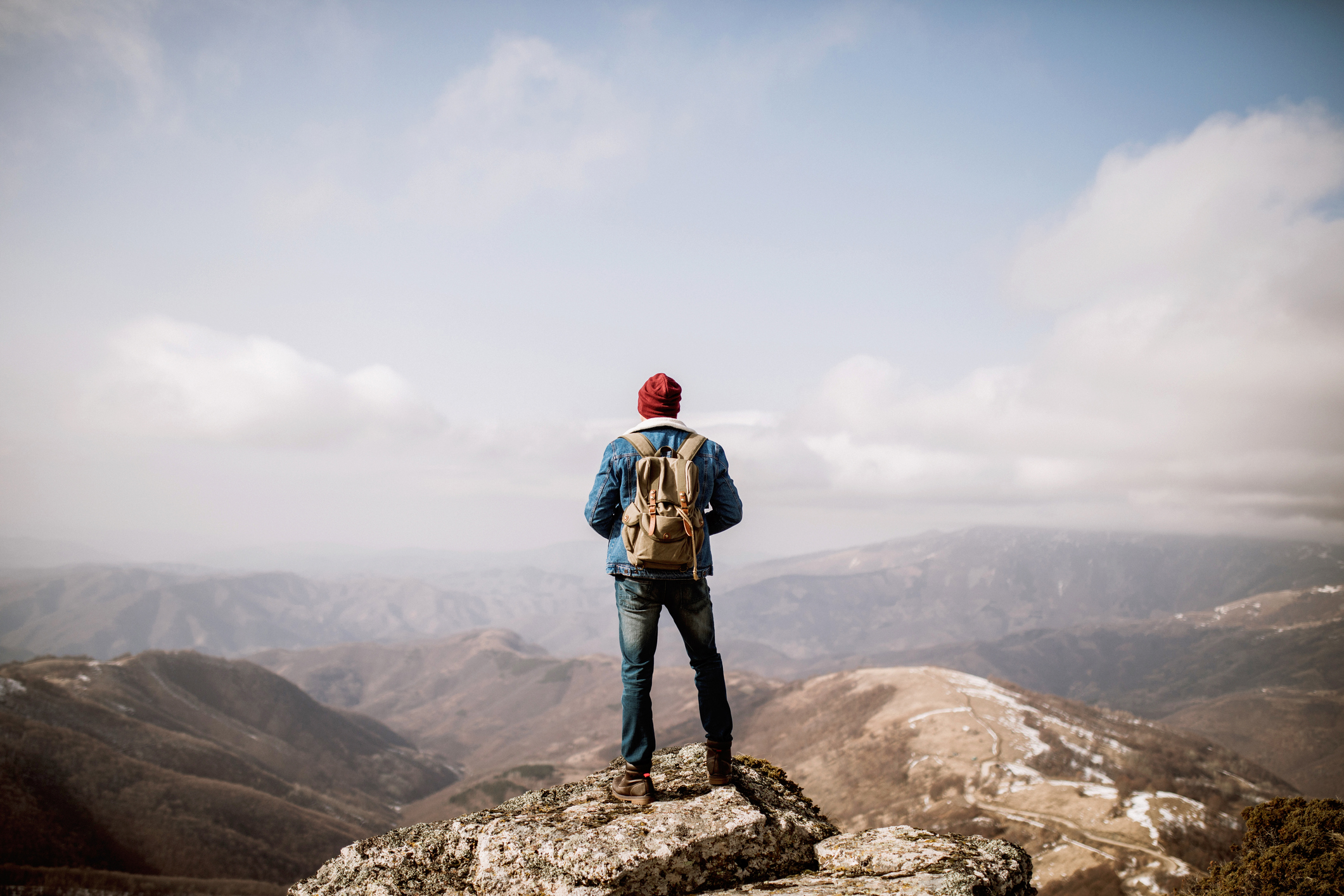 Man standing on the mountain top