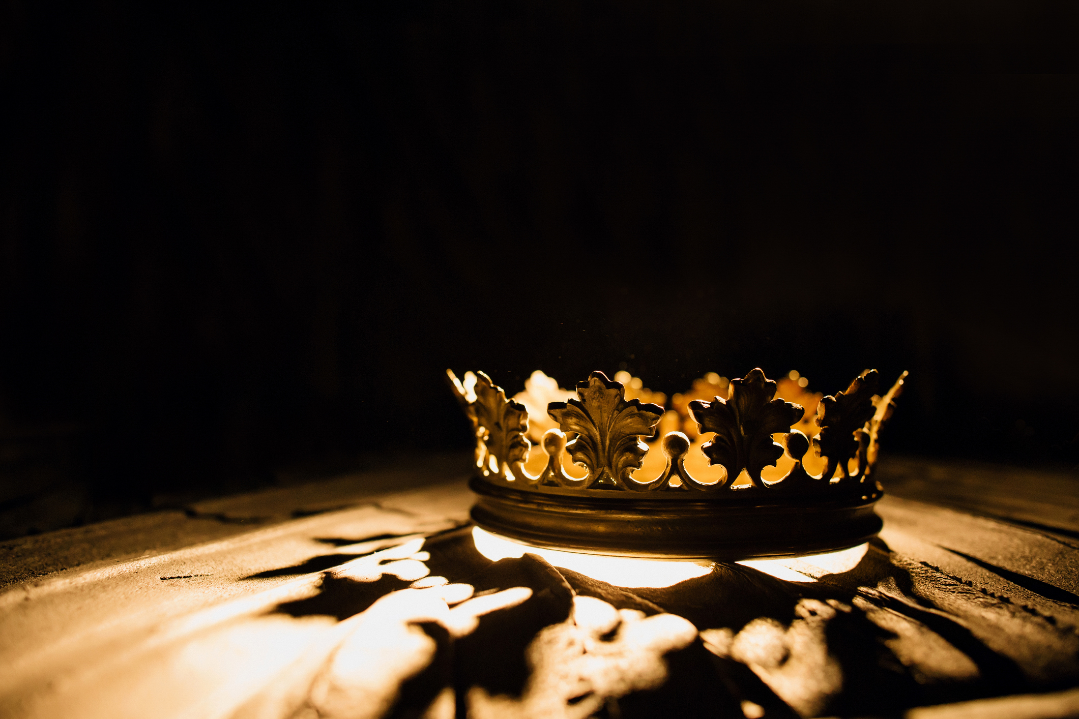 Crown of the real king on a black background