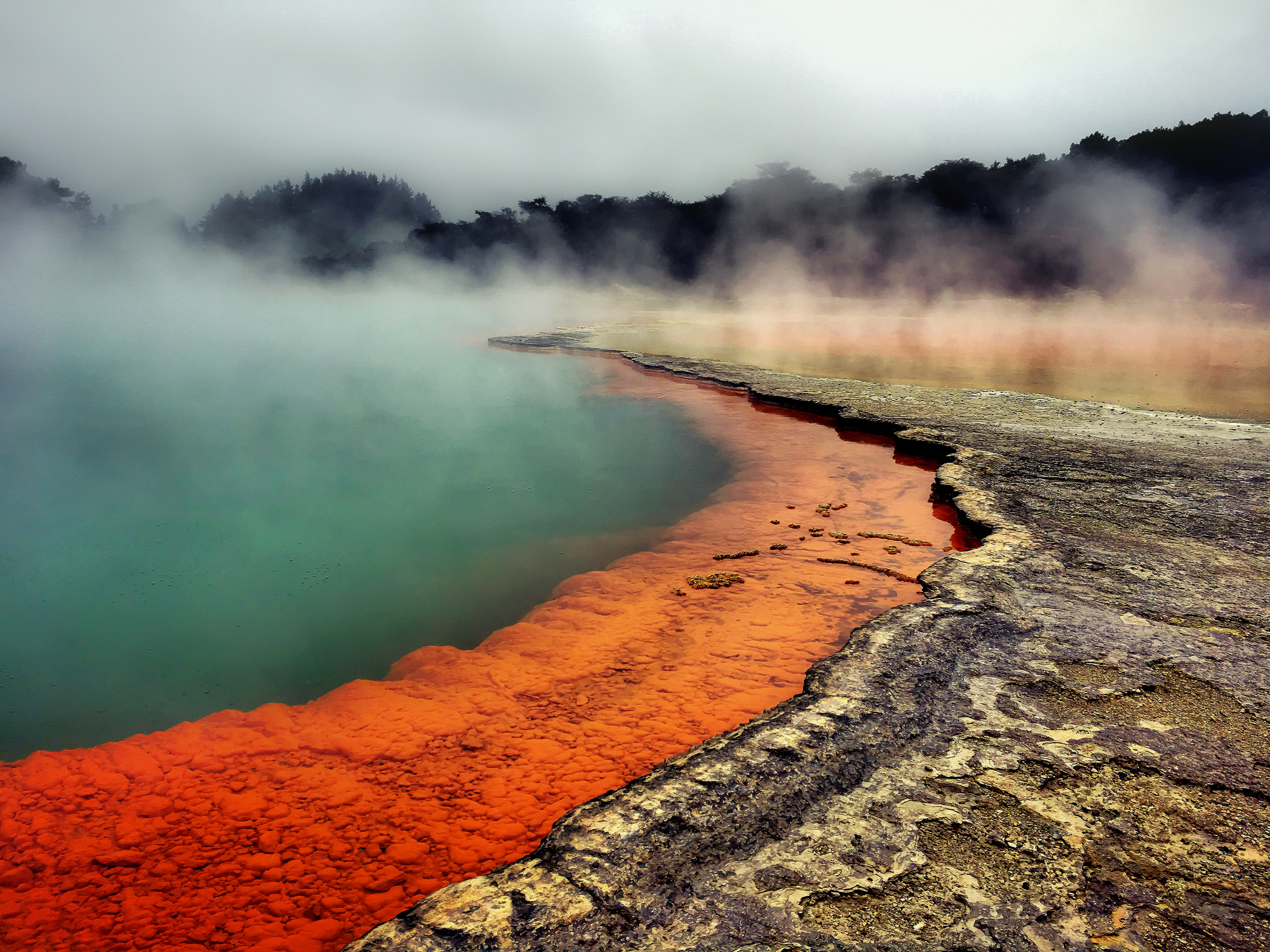 Full frame shot of champagne pool Waiotapu geothermal