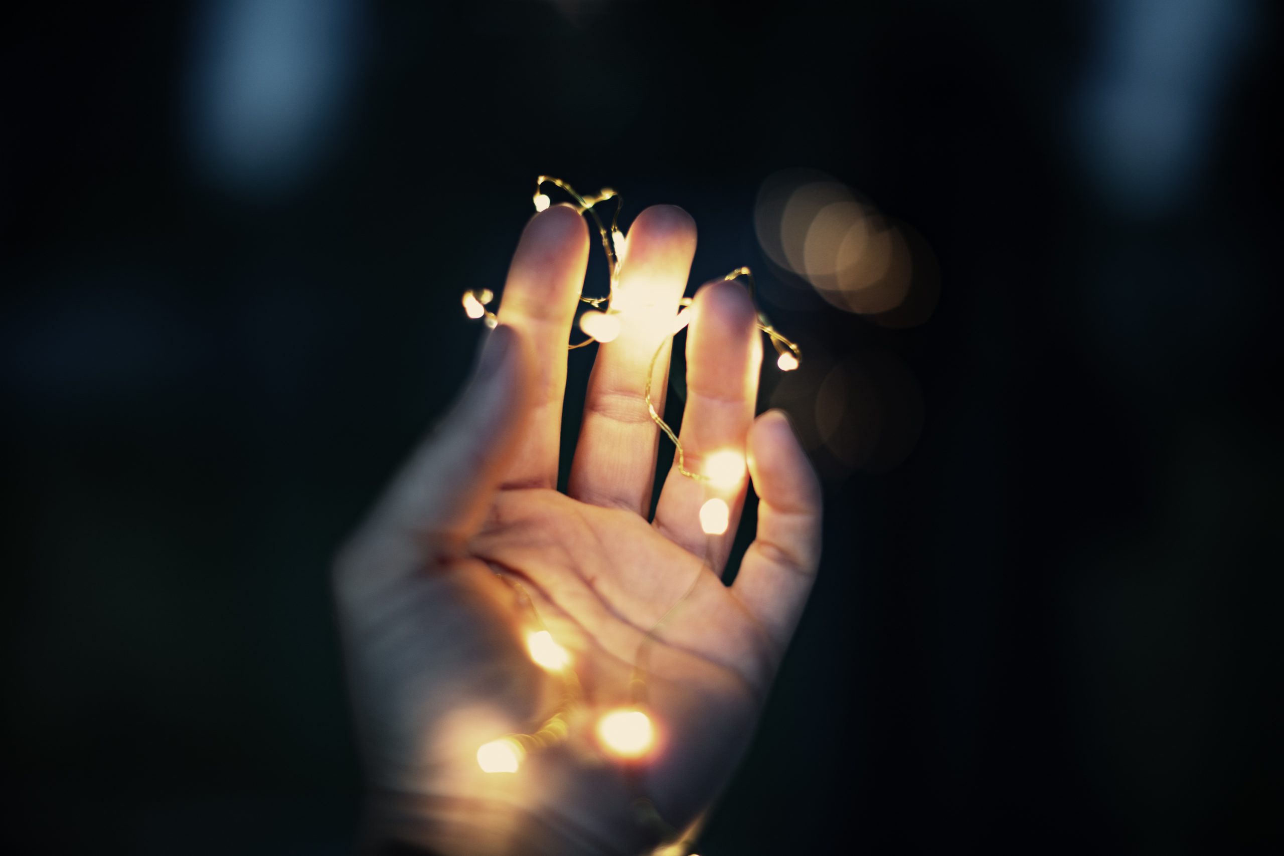 Lights in woman hand