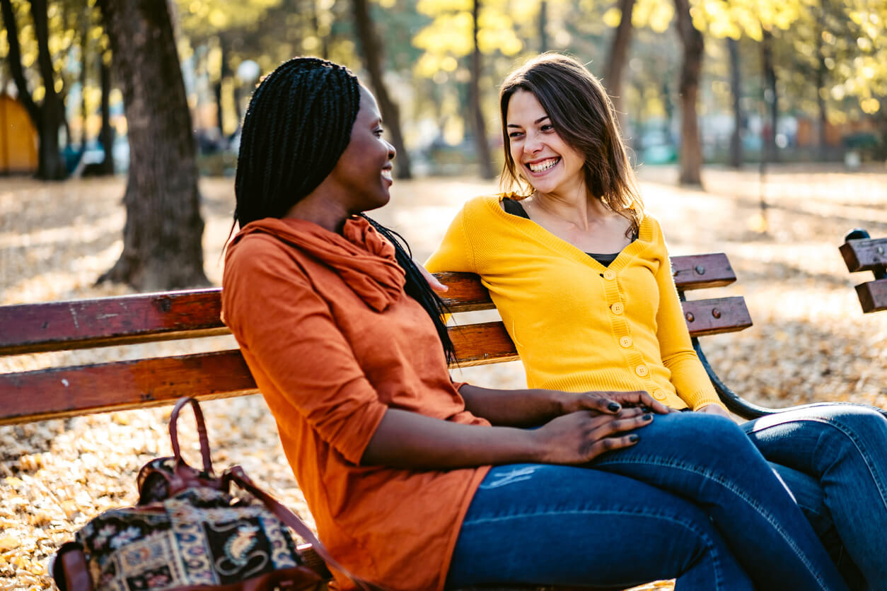 Talking on the bench